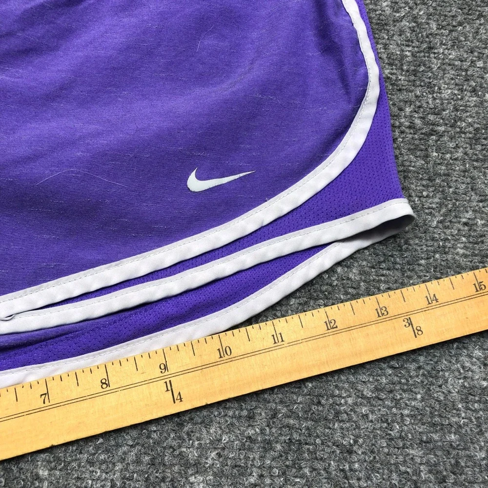 Nike Womens Dri-FIT Running Shorts Purple White Trim Athletic Size L